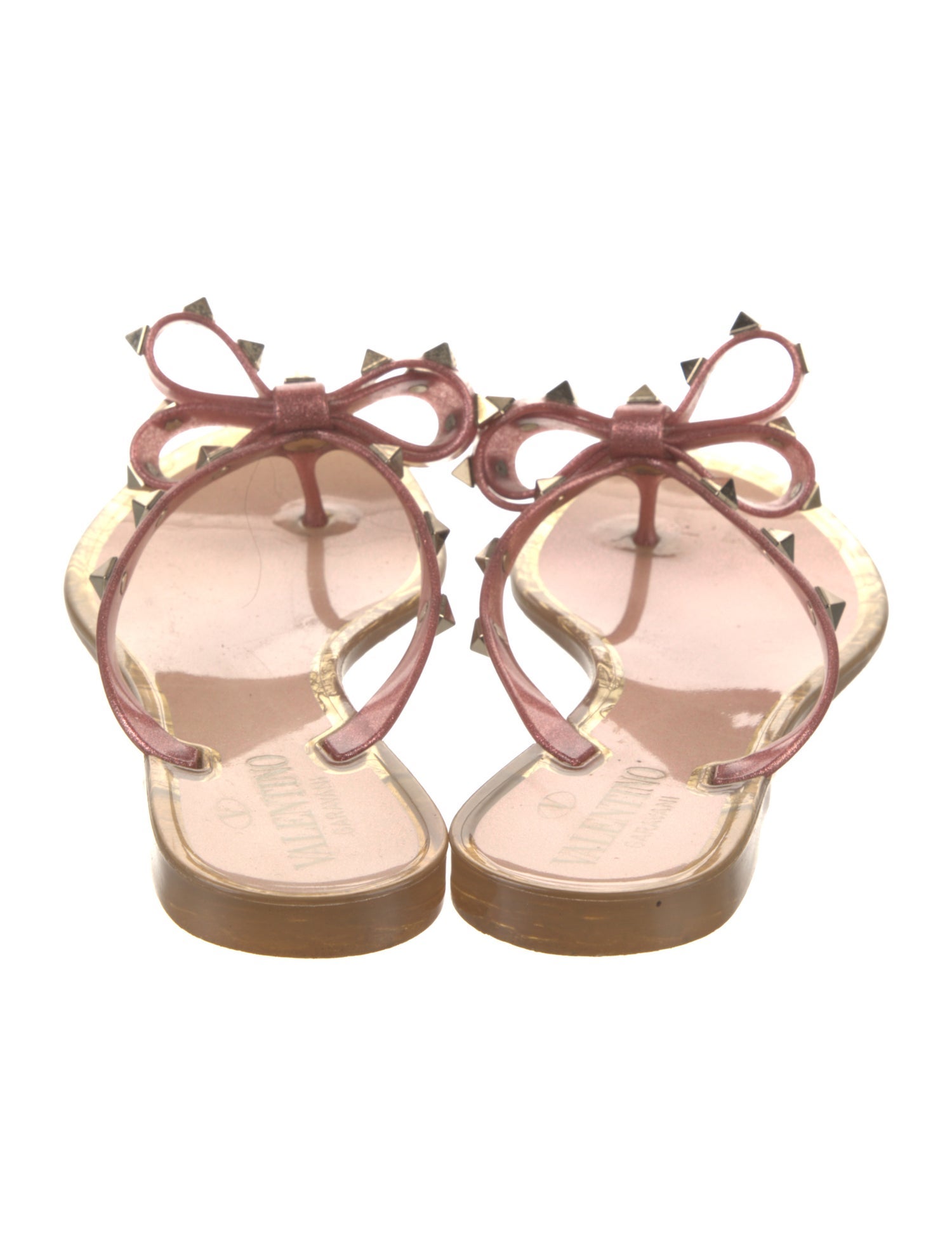Valentino Rockstud Accents Rubber Slides